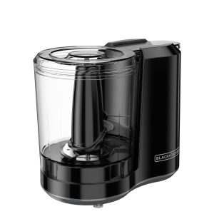 One-Touch Electric Chopper, 3-Cup Capacity with Improved Assembly and Lid, Black